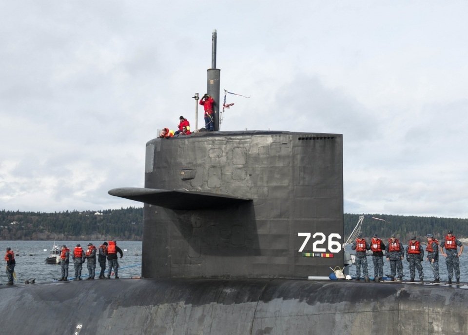 The US super submarine carries 154 `war messenger` missiles under the ocean
